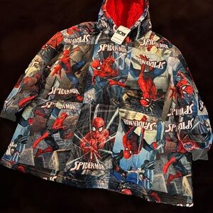 Spiderman Kids Puffer Jacket - Red, Blue, and Black
